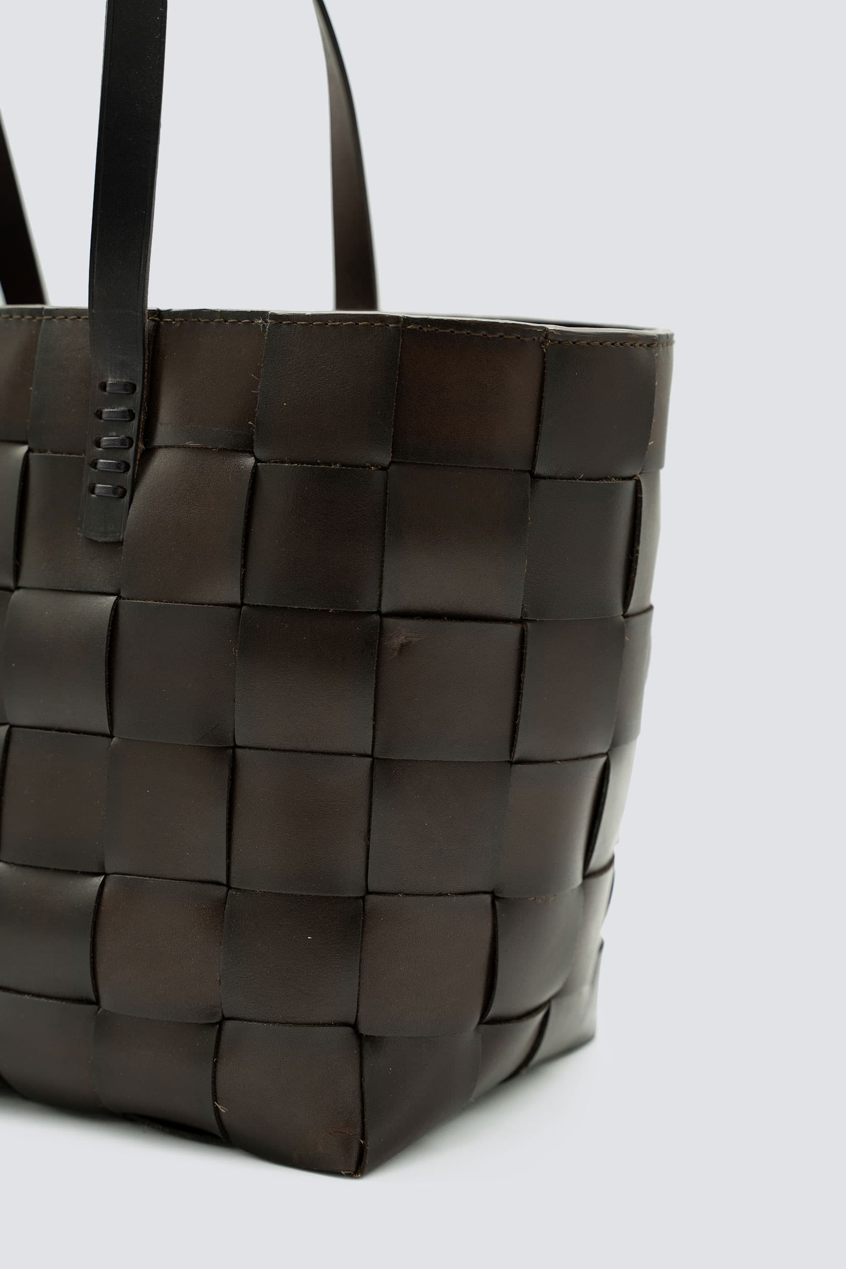 Japan Tote Dark Brown w/ flat handles - Image 3