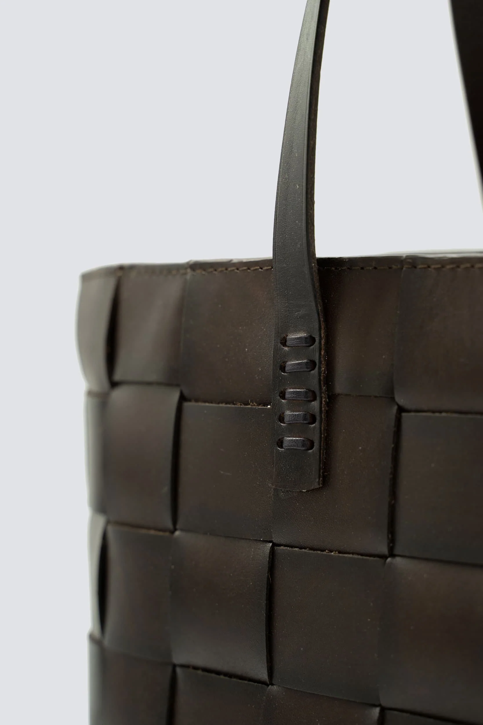 Japan Tote Dark Brown w/ flat handles - Image 4